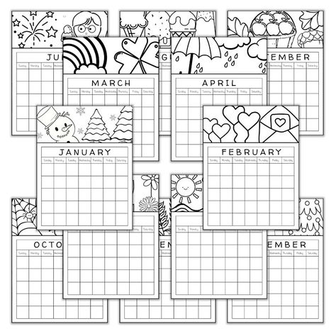 Printable Monthly Calendar Your Kids Will Love to Color! - The Lead Learner Mom Teacher Calendar Printables Free, 2024 Coloring Calendar, 2024 Coloring Calendar Printable Free, Coloring Calendar 2024, Kids Calendar Printable Free, Printable Monthly Calendar 2024 Free, Free Printable 2024 Monthly Calendar, Calendar Craft Ideas, Free Printable Calendar 2024