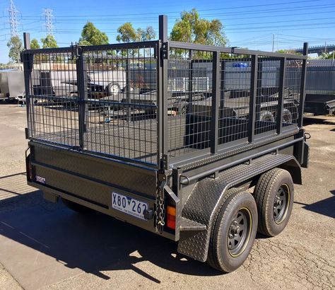 Cage Canopy Trailers Melbourne, Victoria | Europe Trailers Cage Trailer, Teardrop Trailer Plans, Work Trailer, Jeep Trailer, Canvas Canopy, Wooden Dog Crate, Off Road Camper Trailer, Box Trailer, Trailer Diy