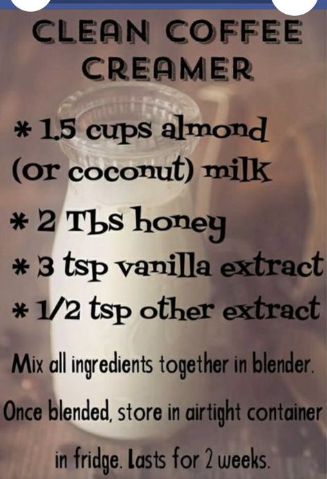 Homemade Organic Coffee Creamer, Homemade Creamer For Coffee, Clean Coffee Creamer, Organic Coffee Creamer, Homemade Creamer, Healthy Coffee Creamer, Clean Coffee, Homemade Coffee Creamer, Coffee Creamers