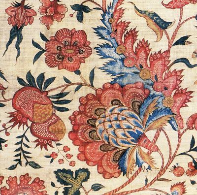 Indian Chintz Print from the Coromandel Coast circa 1720                                                                                                                                                                                 More Chintz Fabric, Art Chinois, Indian Patterns, India First, Pattern Inspiration, Indian Prints, French Fabric, Indian Textiles, Antique Fabrics