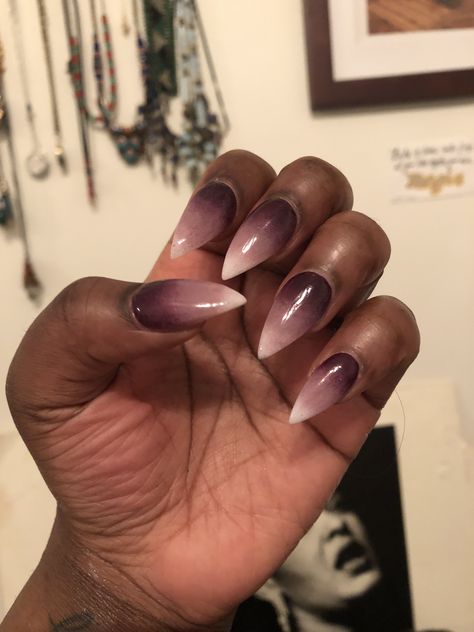 Black And Purple Ombre Acrylic Nails, Dark Purple Ombre Nails, Deep Purple Ombre Nails, Ombre Nails Black And Purple, Hombre Nails Black And Purple, Black And Purple Ombre Nails Halloween, Amethyst Nails, Vampire Nails, Red Ombre Nails