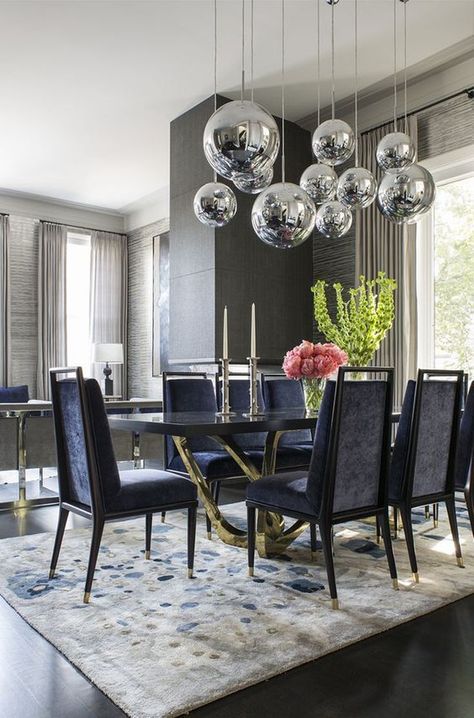 Luxury Dining Tables, Dining Room Design Modern, Dining Room Blue, Grey Dining Room, Luxury Dining Room, Elegant Dining Room, Contemporary Dining Room, Luxury Dining, Dining Room Inspiration