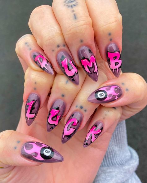 Nail Art Grafitti Nails, Graffiti Nail Art, Cool Nail Art Designs, Graffiti Nails, Fresh Nail, Nail Art Ideas, Cool Nail Designs, Nail Art Inspiration, Nail Games