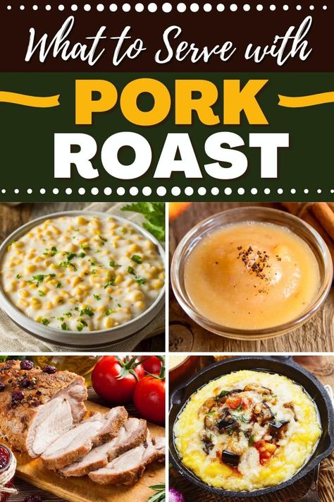 Side Dish For Pork Loin, Roast Pork Sides, Roast Pork Dinner, Roasted Side Dishes, Pork Rib Roast, Cheese Cornbread, Cheesy Broccoli Rice Casserole, Greek Lemon Rice, Healthy Coleslaw