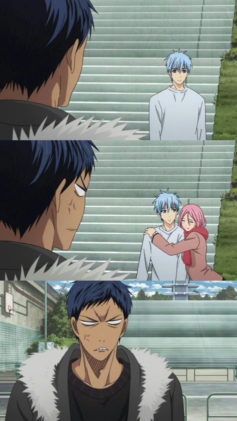 Kurokos Basketball Aomine, Kuroko No Basket X Y/n, Aomine X Yn, Kurkoro Basketball, Daiki And Momoi, Momoi X Kuroko, Kuroko No Basket Momoi, Kuroko And Momoi, Aomine And Momoi