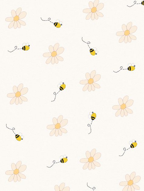 Bee Background Aesthetic, Bee Wallpaper Aesthetic, Bees Background, Bee Background, Bee Wallpaper, Frühling Wallpaper, Cute Bees, Backgrounds Girly, Bee Flower