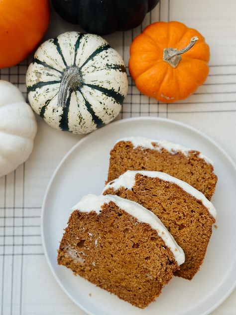 Gluten Free Pumpkin Loaf Gluten Free Pumpkin Loaf, Paleo Pumpkin Waffles, Pumpkin Loaves, Grain Free Flour Blend, Last Crumb, Vegan Pumpkin Bread, Cream Cheese Frosting Easy, Pumpkin Whoopie Pies, Pumpkin Dip