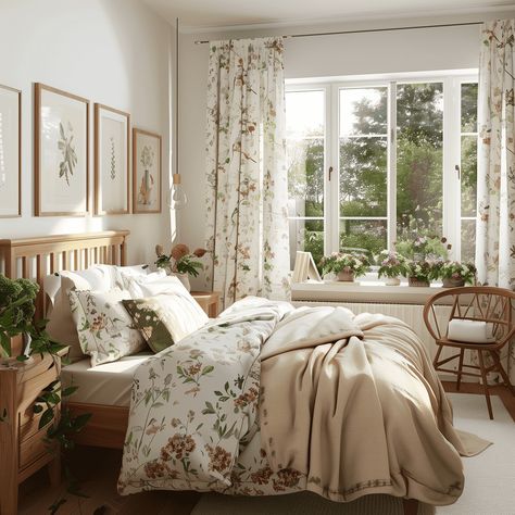 Cozy Cottagecore Cream Bedroom Retreat [Room Concept] White Cottage Core Bedroom, Small Cottagecore Bedroom, Cottagecore Guest Bedroom, Beige Cottagecore Bedroom, Bedroom Cream Color, Cottagecore Bed Comforter, Cute Cottage Core Bedding, Beds Cottage Core, Countryside Bedroom