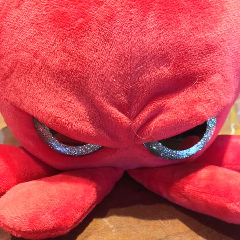 Grumpy Octopus, Octopus Funny, Octopus Icon, Octopus Aesthetic, Octopus Plushies, Funny Octopus, Red Octopus, Cute Octopus, Star Eyes