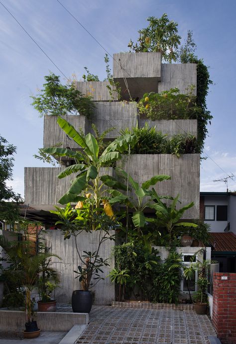 Brutalism Architecture, Green Facade, Box House, Concrete Architecture, Eco Architecture, Green Architecture, Concrete House, Box Houses, Brutalist Architecture