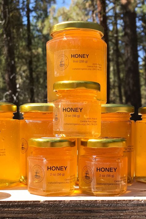 Score our delicious, sustainably harvested raw wildflower honey. Honey Business, Honey Harvest, Honey Farm, Harvesting Honey, Wild Honey, Honey Packaging, Bee Farm, Homemade Spices, Raw Honey