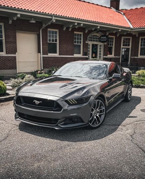 Grey Mustang, 2018 Mustang Gt, 2022 Ford Mustang, Mustang 2018, Grey Car, New Ferrari, Aesthetic Photos, Mustang Gt, All Cars