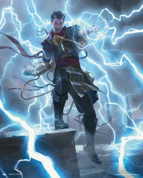 Lightning mage Mtg Art, Heroic Fantasy, Fantasy Magic, Dungeons And Dragons Characters, The Spark, Comics Art, Arte Fantasy, Magic Art, Fantasy Rpg