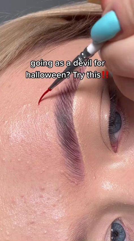 Simple devil makeup look! try this for #followformore #makeup #Eyeliner #glitter #tutorial #art #artist #cute #beauty #cosplay #funny #love #drawing | Zoe Carrasco | Zoe Carrasco · Original audio Simple Devil Makeup, Devil Makeup Look, Devil Makeup Halloween, Maquillage Halloween Simple, Demon Makeup, Halloween Makeup Tutorial Easy, Eyeliner Glitter, Devil Makeup, Halloweenský Makeup