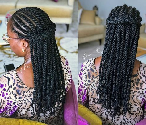 Flat Twist Feed In, Feed In Flat Twist Hairstyles, Flat Twists With Extensions, Feed In Flat Twist, Flat Twist With Extensions, Twist With Extensions, Styling Braids, Natural Locs, Flat Twists