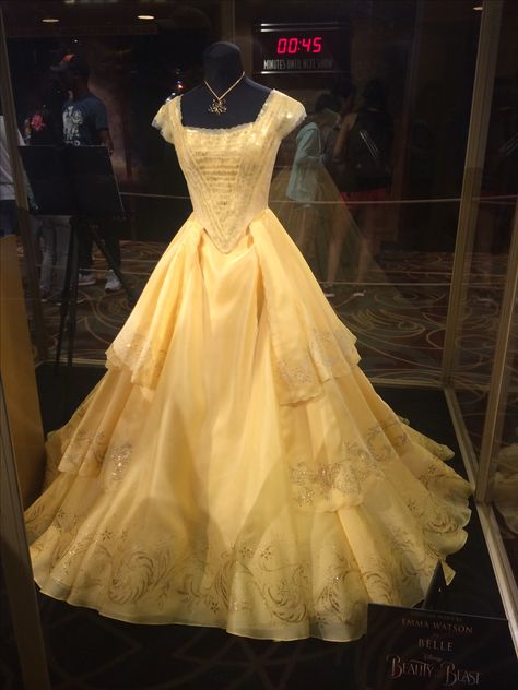 Beauty and the Beast Emma Watson's Belle dress@Disney Hollywood Studios Emma Watson Belle Dress, Belles Dress Beauty And The Beast, Belle Beauty And The Beast Dress, Belle Prom Dress, Belle Wedding Dress, Beauty And The Beast Wedding Dresses, Emma Watson Dress, Belle Ball Gown, Island Wedding Dresses