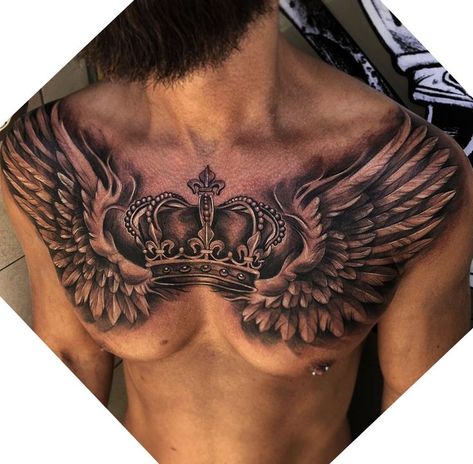 Angel Wings Chest Tattoo, Rio Tattoo, Chest Tattoo Wings, Natur Tattoo Arm, Flowers Henna, Wing Tattoo Men, Full Chest Tattoos, Female Angel, Chest Tattoo Female