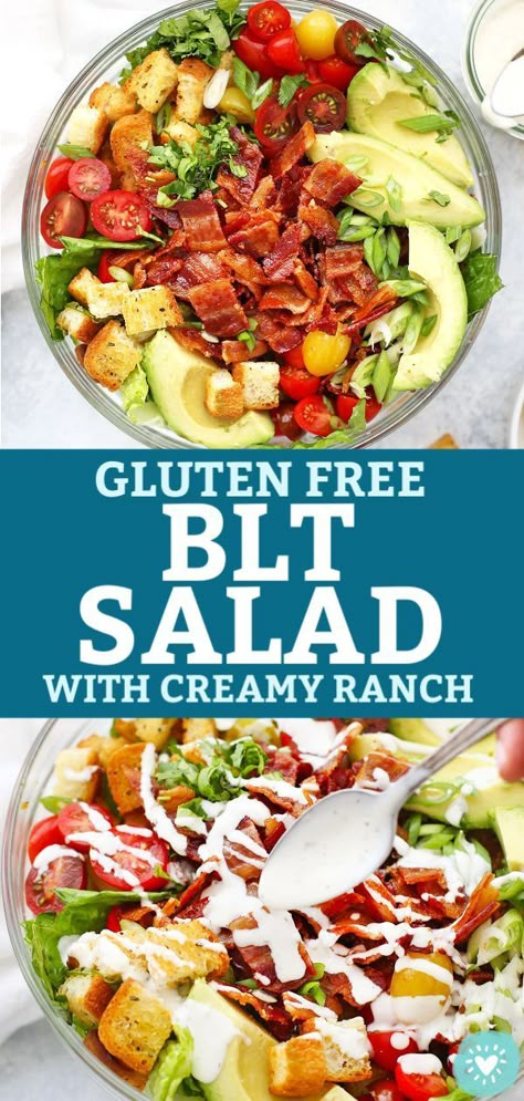 Gluten Free Croutons, Dairy Free Salads, Spring Recipes Dinner, Blt Salad, Quinoa Bowls, Creamy Ranch Dressing, Recipes Salads, Gluten Free Salads, Creamy Ranch