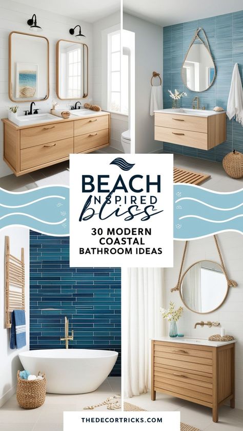 Breezy, calming, and stylish! These coastal bathroom ideas combine sandy neutrals, ocean blues, and modern touches for the ultimate relaxation zone. 🌊💙
#ModernCoastal #BathroomGoals #BeachVibes #CoastalStyle #HomeDesign Surf Shack Bathroom, New England Bathroom, Coastal Bathroom Ideas, Modern Coastal Bathroom, Coastal Bathroom, Coastal Bathrooms, Surf Shack, Bathroom Goals, Modern Coastal