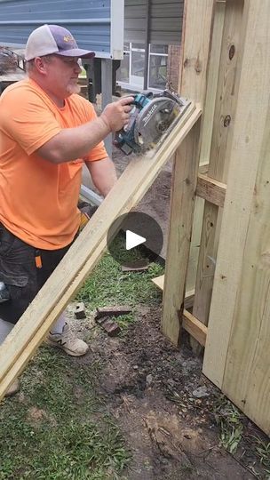 767K views · 12K reactions | Fence it 4 Less | Alright, so you got a gap and
you don't want to get out your table saw or you don't have a
table saw, here's what you do. You put of the gap, okay? Then
you overlap the second one. Make sure they line up at the
top. One nail right down the middle, alright?
Some of y'all are asking what mark am I going by? I just know
that the middle's right there. So I'm using my finger on the
side of this board. Okay? Come right over here. Y'all are
so concerned with this guard. Okay, I could do this rip
without blocking the guard up. I just prefer my guard blocked
up but all you do is you take that guard and you roll it down Come over here. Same thing. If
you want to leave that guard down, you just roll it down. But now you got your two pieces
cut. You put t Fence Construction, Table Saw Fence, Guard Up, Home Fix, Yard Project, The Guard, Post And Beam, Wooden Projects, Home Repairs