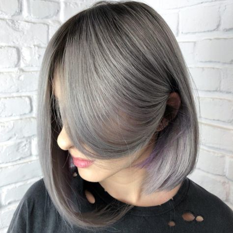 Ash Gray Hair Color Ideas & Formulas | Wella Professionals Ash Gray Balayage, Ash Gray Hair, Ash Gray Hair Color, Ash Grey Hair, Gray Balayage, Ash Brown Hair Color, Gray Hair Color, Korean Hair Color, Highlights Lowlights