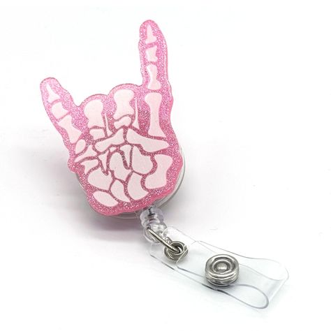 PRICES MAY VARY. Versatile Badge Holder: Securely displays your ID, badge, or name tag with a retractable reel for easy access and convenience. Durable Construction: Made from high-quality materials for long-lasting use, resisting wear and tear. Radiology Xray Badge Reel Halloween Nurse Retractable Badge Clip Pink Skull Hand Badge Holder Funny for Student RN CNA ER Hospital Worker Gifts Radiology Tech Student Essentials Comfortable to Wear: Lightweight and ergonomic design ensures comfortable we Nurse Badges, Hospital Workers, Radiology Tech, Rad Tech, Cute Nurse, Skull Hand, Ink Toner, Pink Skull, School Supply Labels