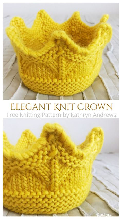 Elegant Knit Crown Free Knitting Pattern Free Knitting Pattern For Crown, Easy Crochet Crown Pattern Free, Knitted Crowns Free Pattern, Crown Knitting Pattern Free, Knit Crown Pattern Free, Knit Crown Pattern, Crown Knitting Pattern, Knitted Crown Pattern Free, Crochet Crowns Free Pattern