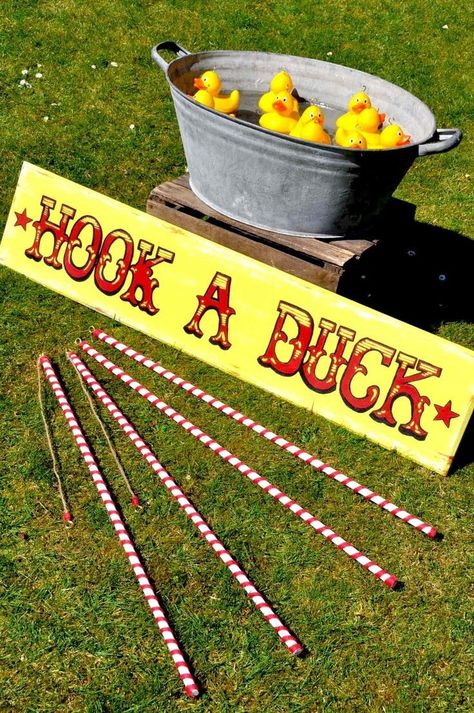 Hook A Duck, Backyard Carnival, Diy Carnival Games, Fall Festival Games, Birthday Decoration Ideas, Carnival Games For Kids, Fall Carnival, Carnival Birthday Party Theme, Diy Carnival