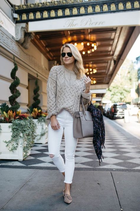 Styled Snapshots, Pants Ideas, White After Labor Day, Simple White Dress, Crisp White Blouse, Fall Fashion Trends Women, All White Outfit, Fall Transition, Neutral Outfit