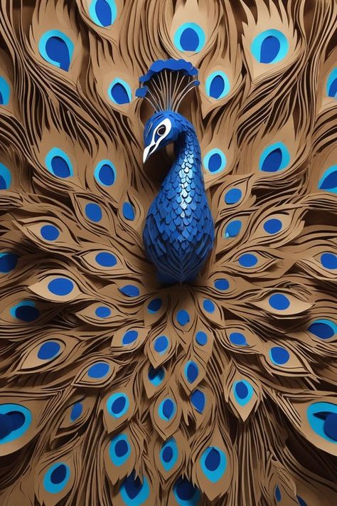 Paper craft of peacock Peacock Quilling, Puja Pandal, Peacock Crafts, Still Life Pictures, Quilled Paper Art, Cardboard Sculpture, 3d Wall Murals, Peacock Art, Paper Quilling Designs