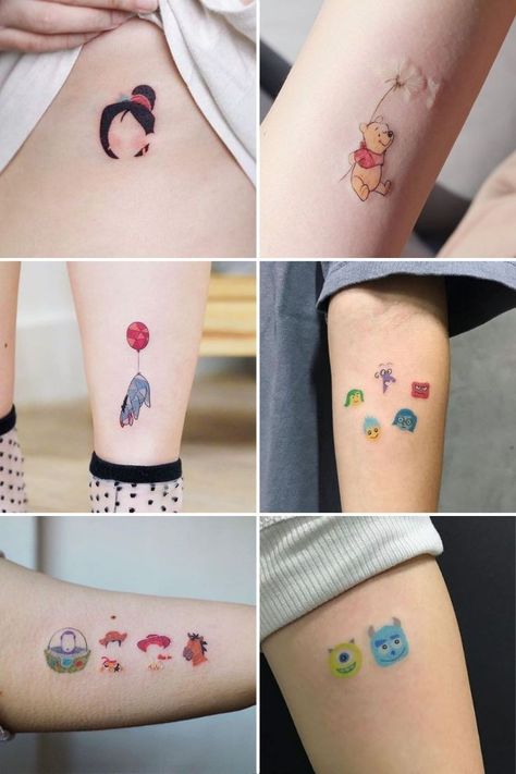 Disney Tattoos Mickey, Disney Sister Tattoos, Tiny Disney Tattoo, Matching Disney Tattoos, Disney Inspired Tattoos, Matching Friend Tattoos, Tattoo Disney, Basic Tattoos, Disney Characters Wallpaper