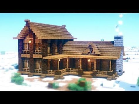 Minecraft Log Cabin, Chalet Minecraft, Minecraft Wooden House, Minecraft Cabin, Case Minecraft, Minecraft Mansion, House Tutorial, Minecraft Houses Blueprints, Wooden Cabin