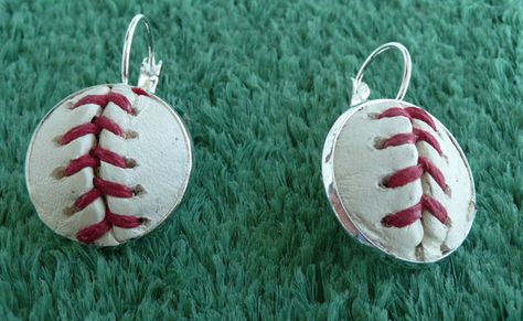 Detroit Tigers MLB Authenticated Game Used Baseball Earrings by SportsCufflinks, $37.99 Baseball Jewelry, Baseball Necklace, Baseball Crafts, Baseball Earrings, Beach Jewelry Boho, Baseball Guys, Sport Craft, Baseball Theme, Ladies Accessories