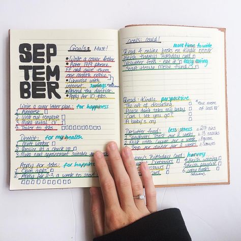 September Goal Goals For September, September Goals, Goals Journal, Goal Journal, Todo List, Time Management, Self Care, Bullet Journal, Resolution