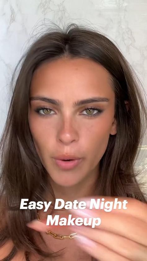 Easy Date Makeup, Date Eye Makeup, Natural Makeup Tutorial For Brown Eyes, Date Night Makeup Tutorial, Summer Date Night Makeup, Easy Date Night Makeup, Night Simple Makeup, Movie Date Makeup, Easy Bridesmaid Makeup