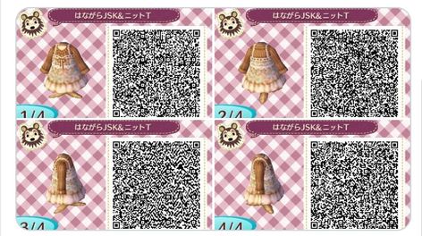 Animal Crossing Fashion Qr Codes, Acnl Dress Qr Codes, New Leaf Qr Codes, Acnl Qr Codes Clothes, Acnl Outfits, Acnl Clothes, Animal Crossing Qr Codes, Acnl Qr Codes, Motif Acnl