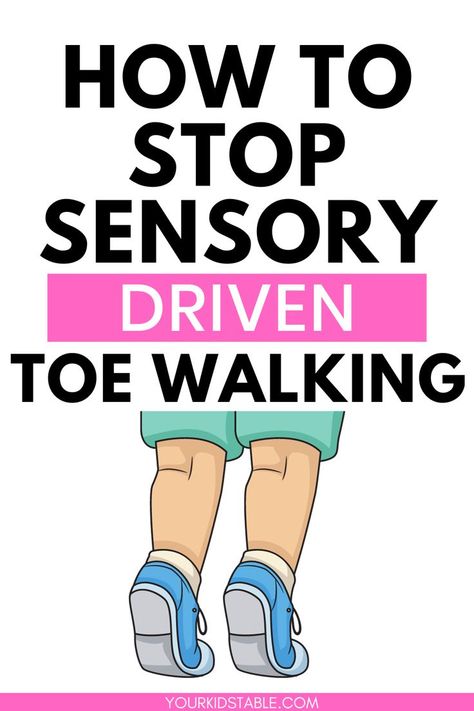 What causes sensory toe walking in children and how do you address it? Learn about toe walking sensory strategies, how it relates to sensory processing disorder, and when to be concerned. Visual Motor Activities Occupational Therapy, Toe Walking Exercises Kids, Toe Walking Interventions, Sensory Processing Disorder Symptoms, Sensory Integration Therapy, Toe Walking, Occupational Therapy Kids, Yoga Information, Sensory Motor