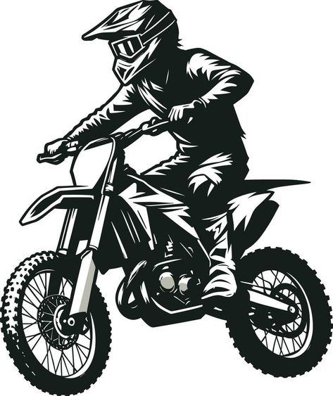 AI generated Motocross Rider  Silhouette Illustration Pro Vector Analog Photo, Car Sticker Design, Motocross Riders, Silhouette Illustration, Pop Art Wallpaper, Motorcycle Riders, Doodle Illustration, Logo Banners, Cityscape Photos