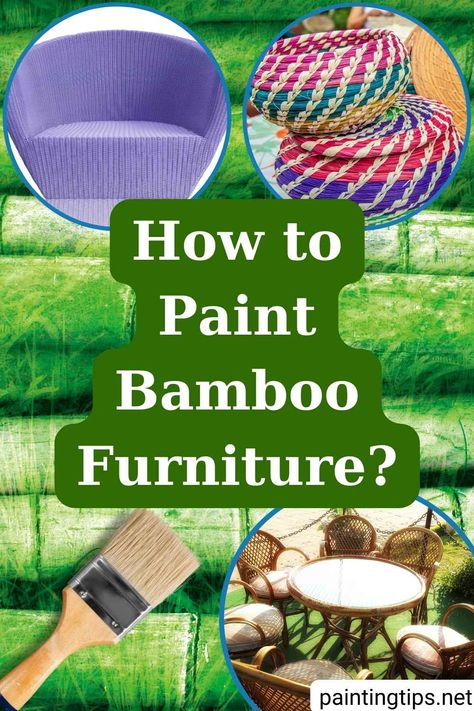 Spray Paint: For small decor, quick & easy.
Acrylic Paint: Vibrant colors, acrylic varnish for durability.
Wood Preservative Paints: Mimic various wood shades.
Teak Oil: Revive and protect bamboo furniture." Painting Bamboo Furniture, Paint Bamboo Furniture, Paint Bamboo, Painting Bamboo, Furniture Painting Tips, Painted Bamboo, Acrylic Varnish, Bamboo Garden, Teak Oil