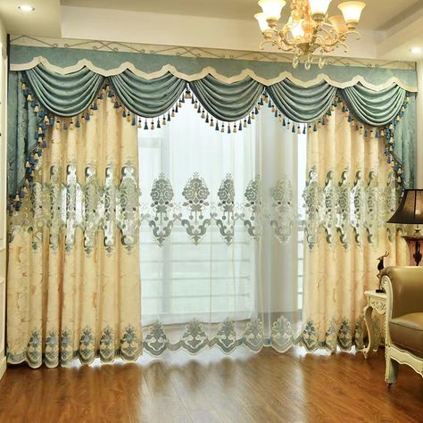 Valances For Living Room, Beige Luxury, Curtains Grommet, Curtain Length, Luxury Curtains, Stylish Curtains, Curtains Living, Sheer Drapes, Beautiful Curtains