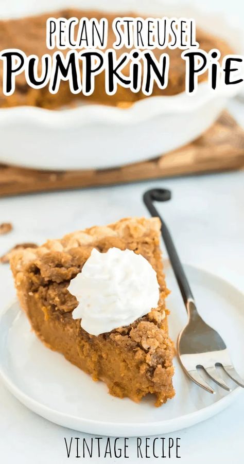 Streusel Pumpkin Pie, Praline Pumpkin Pie, Pumpkin Pecan Pie Recipe, Pecan Streusel Topping, Best Pumpkin Pie Recipe, Dump Cake Pumpkin, Pumpkin Pecan Pie, Best Pumpkin Pie, Thanksgiving Desserts Easy