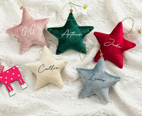 These personalised Christmas tree decorations are an ideal sweet affordable gift this Christmas! Personalised Christmas Tree Decorations, Luxury Christmas Tree, Tree Toy, Daisy Wedding, Hanging Tree, Wedding Items, Christmas Tree Toy, Star Christmas, Christmas Hanging