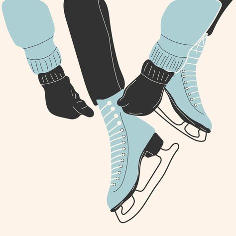 Ice Skater Illustration, Figure Skating Illustration, Ice Skating Illustration, White Ice Skates, Sports Vector, Fund Raiser, Ice Skating Rink, Skate Girl, Winter Illustration