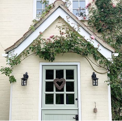 Foyer Addition, Cottage Exterior Ideas, Front Garden Entrance, Front Porch Stone, Porch Extension, Cottage Flooring, Brick Porch, Garden Transformation, Cottage Front Doors