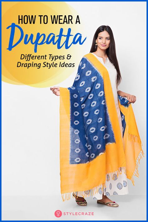 How To Wear A Dupatta – Different Types & Draping Style Ideas #fashion #dupatta #outfits #style Indian Scarf How To Wear, Dupatta Outfits, Dupatta Draping Styles, Dupatta Styling, Dupatta Draping, Red Sweater Outfit, Cozy Sweaters Outfits, Indian Scarf, White Sweater Outfit