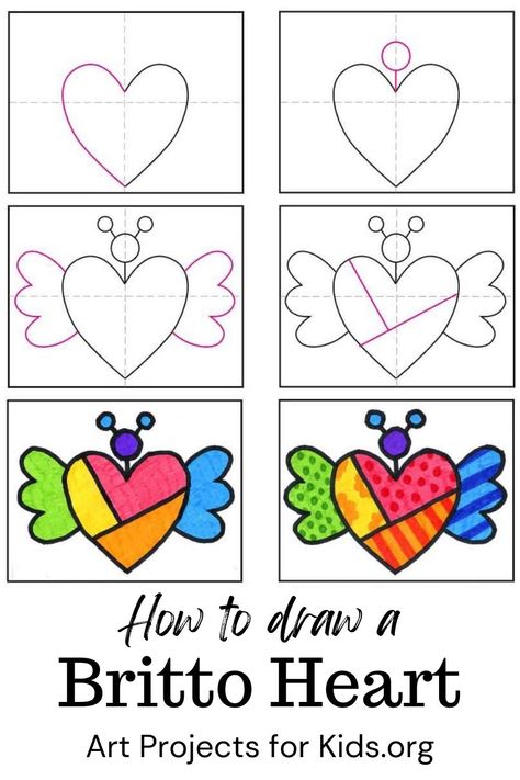 Cards Making Ideas, Card For Love, Romero Britto Art, Britto Art, Art Sub Plans, Valentine Art Projects, Make Paper Flowers, Card For Boyfriend, 2nd Grade Art