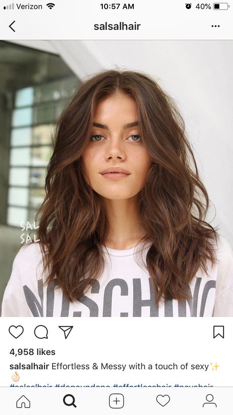 Medium wavy haircut with long layers Waves Haircut, Wavy Haircuts, Long Layered Haircuts, Medium Long Hair, Haircut For Thick Hair, Mid Length Hair, Medium Hair Cuts, Long Hair Cuts, Medium Length Hair Cuts