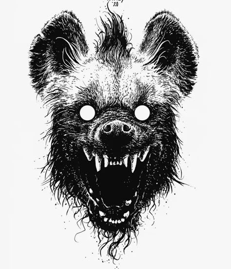 Hyena Tattoo, Illustrations Tattoo, Animal Tatoos, Cute Tattoo Ideas, Cute Tattoo, T Shirt Prints, Canine Art, Dark Art Tattoo, Dark Art Drawings