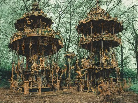 a haunted creepy abandoned secret carousel with | Stable Diffusion | OpenArt Circus Creepy, Abandoned Carousel, Wooden Figures, A Secret Garden, Land Before Time, Carousel Horse, Carousel Horses, Stables, Carousel