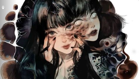 Arte Aries, Japanese Horror, Cool Captions, Junji Ito, Gothic Anime, Dark Art Illustrations, Ethereal Art, Horror Art, Of Wallpaper